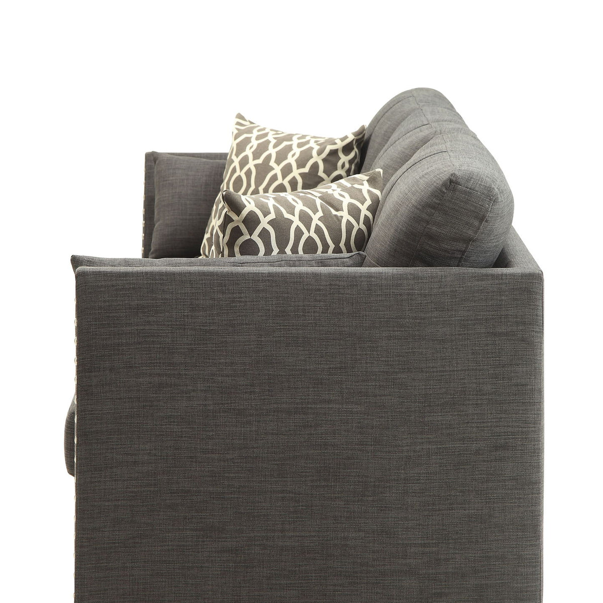 Laurissa - Linen Sofa With 4 Pillows - Light Gray