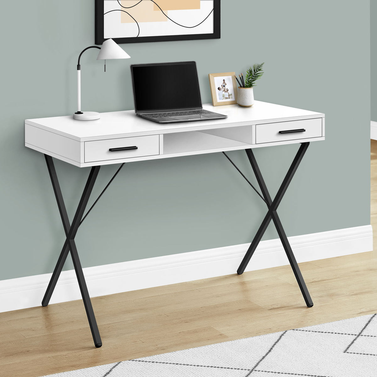 Computer Desk, Home Office, Laptop, Left / Right Set-Up, Storage Drawers, Work, Contemporary, Modern