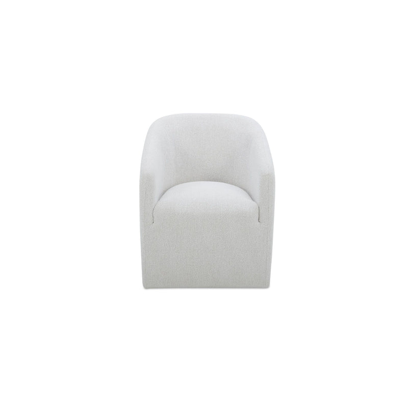 Sandy - Fabric Rolling Dining Chair - Off White