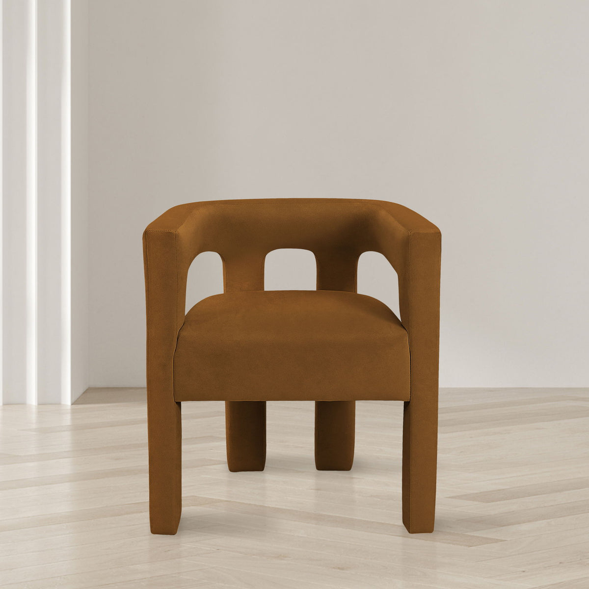 Athena - Velvet Dining Chair - Saddle