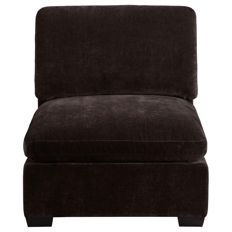 Lakeview - Upholstered Armless Chair - Dark Chocolate