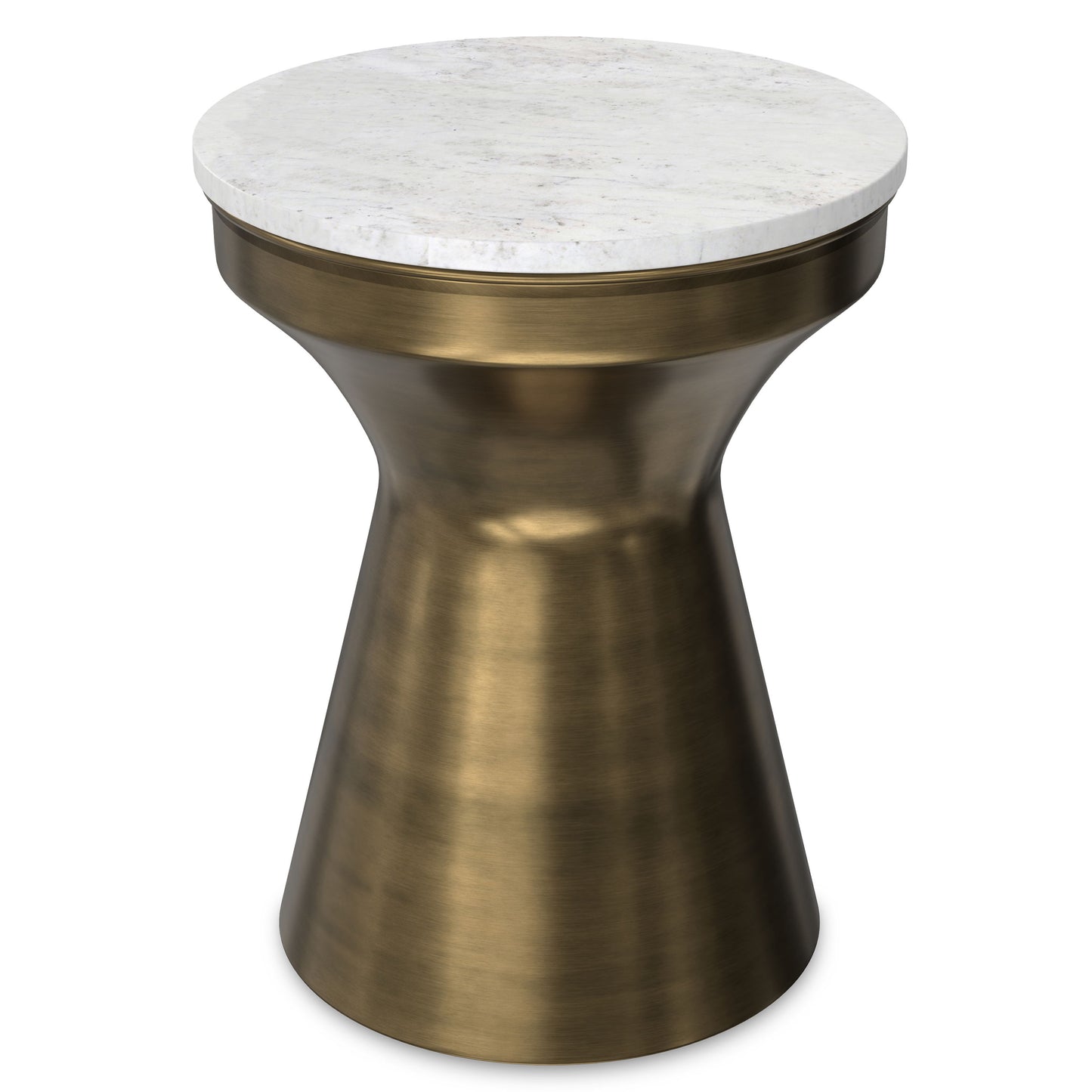 Raquel - Side Table - Antique Brass / White