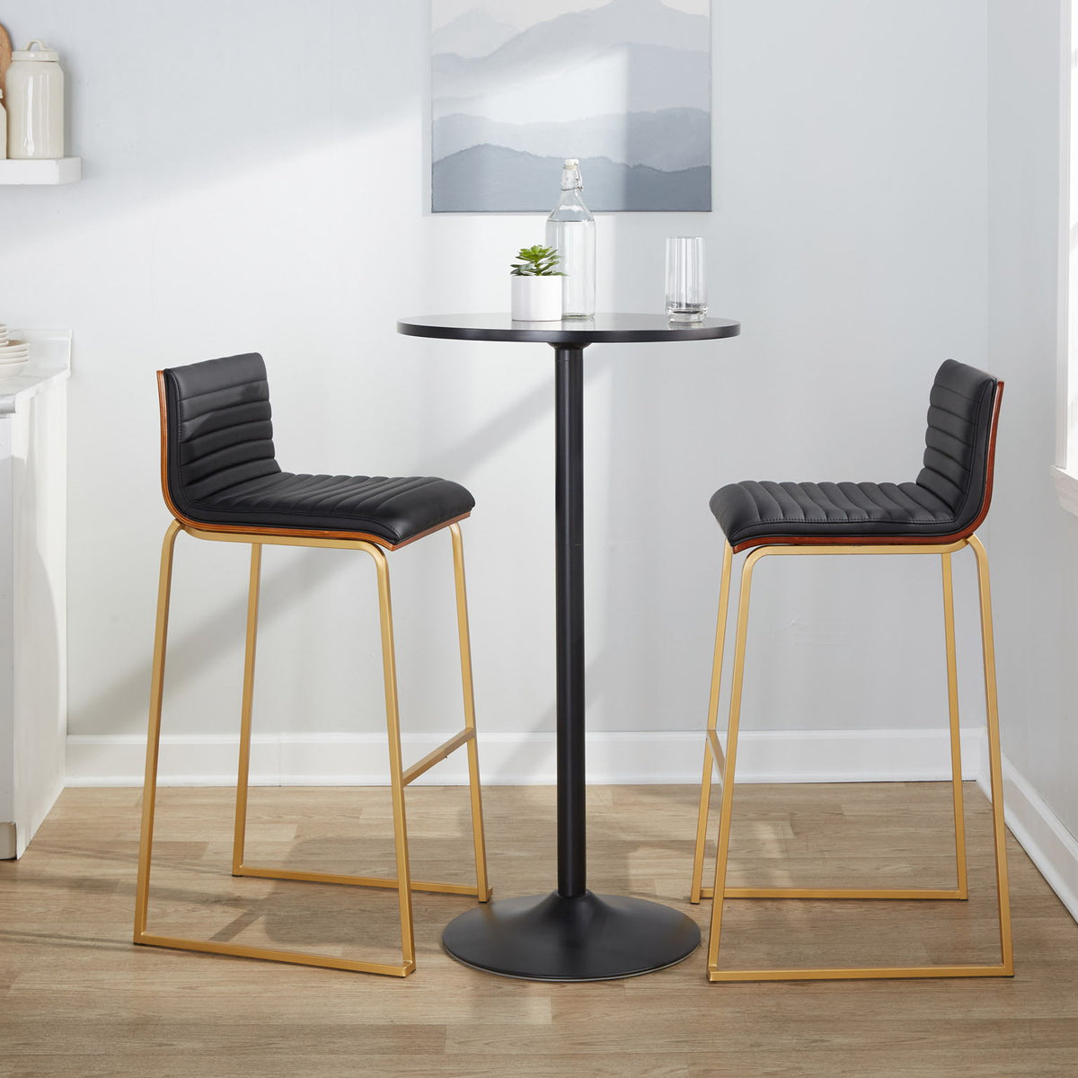 Mason Mara - Contemporary Versatile Desig Fixed Height Barstool (Set of 2)