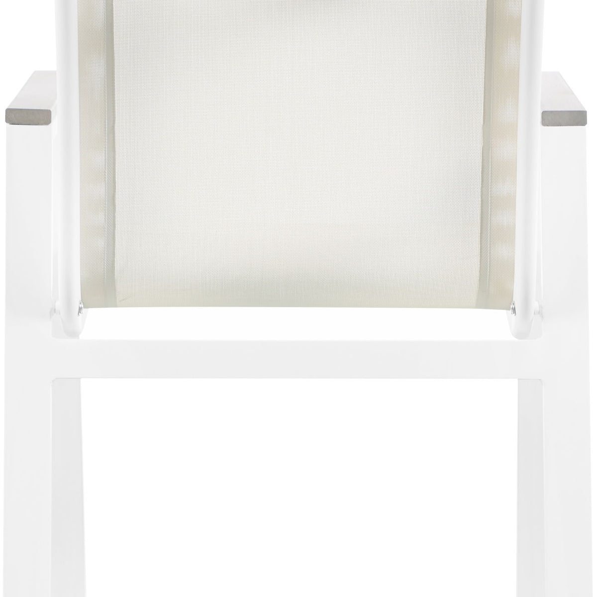 Nizuc - Outdoor Patio Dining Arm Chair With White Frame And Gray Arms (Set of 2)