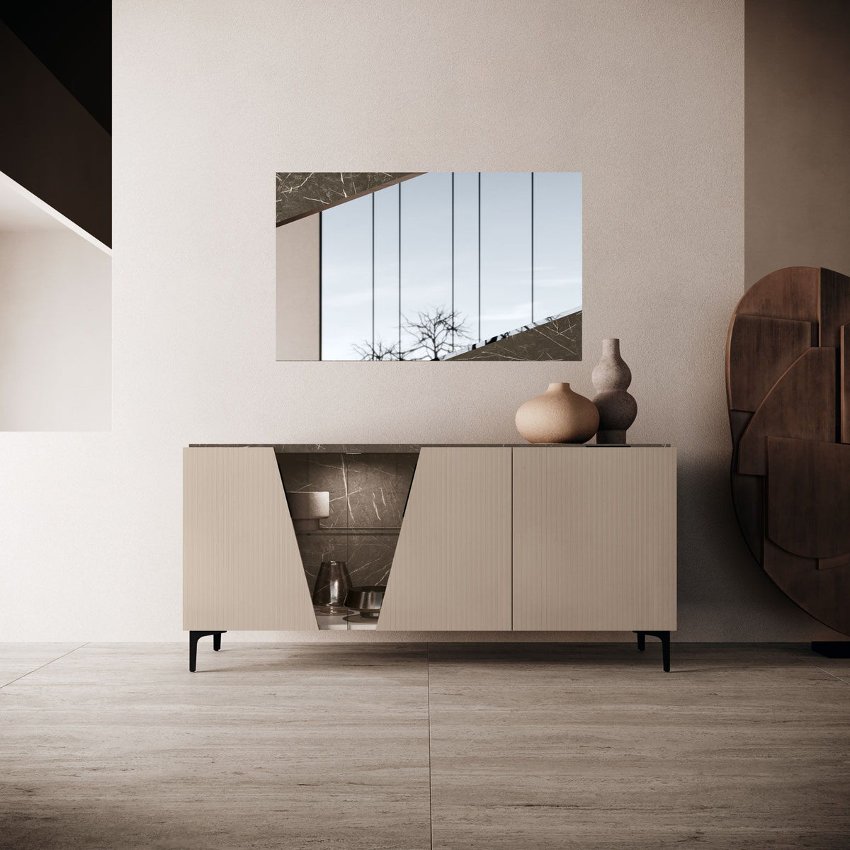 Fidia - Mirror For Buffet - Dark Brown