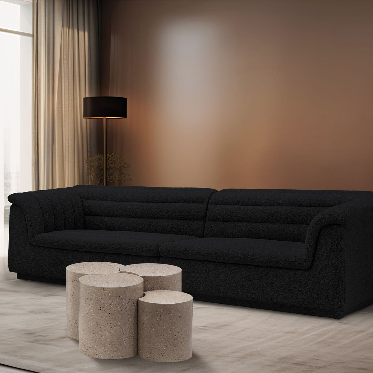 Dimple - 20" 4 Piece Modular Coffee Table - Terazzo Finish