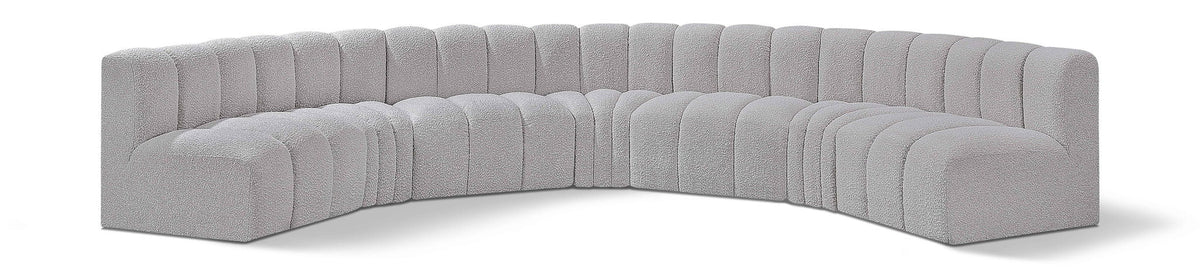 Arc - Boucle Fabric 7 Piece U-Shaped Modular Sofa