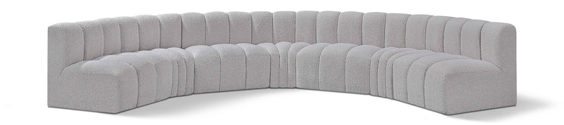 Arc - Boucle Fabric 7 Piece U-Shaped Modular Sofa