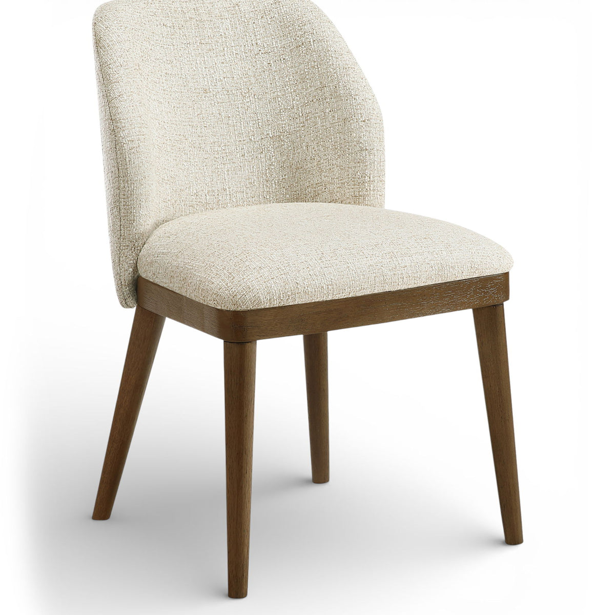 Valeo - Linen Textured Fabric Upholstered Dining Chair (Set of 2) - Painted Brown Base