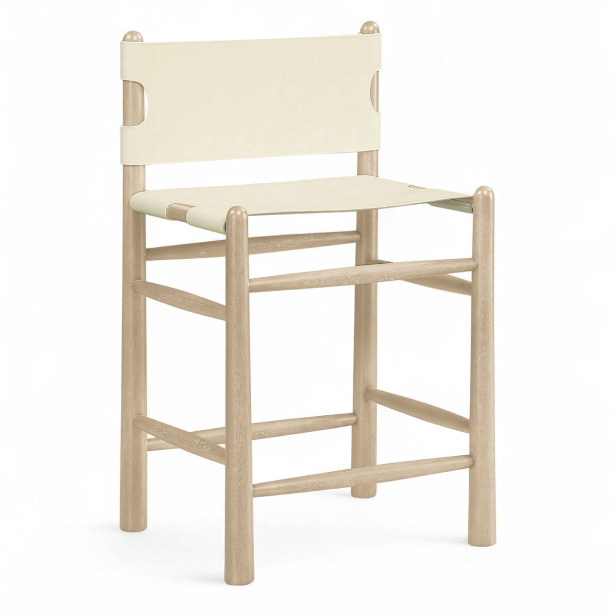 Santos - Upholstered Counter Stool With Stained Natural Base