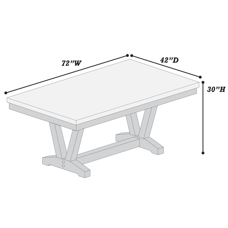 Dining Table With V - Legs Rectangular Furniture - Antique Black