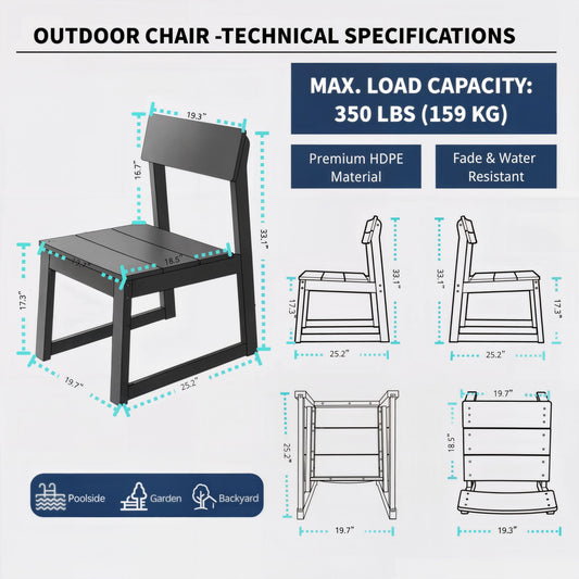 All Weather Patio Dining Chairs (Set of 2)