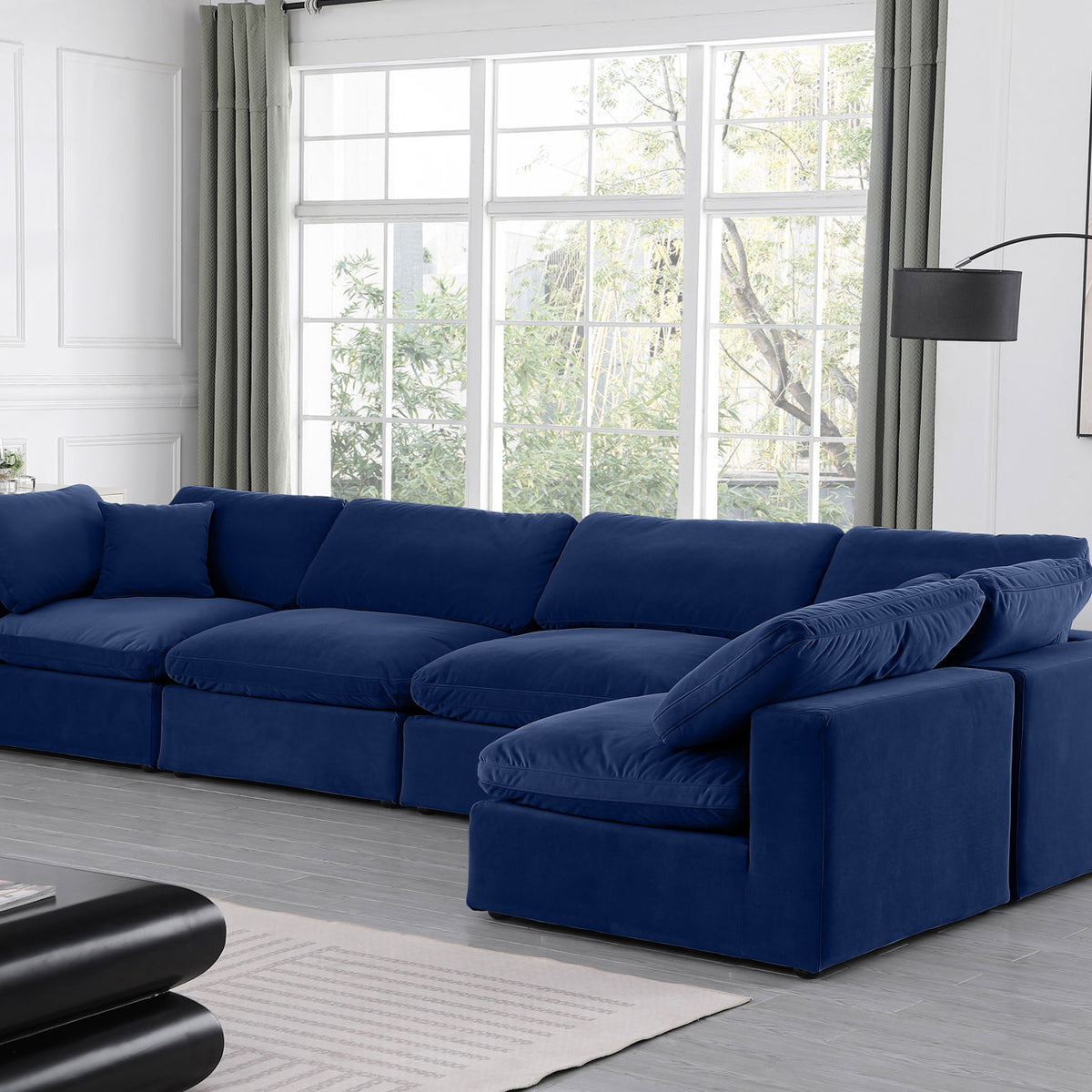 Comfy - 5 Piece Velvet Modular Sectional