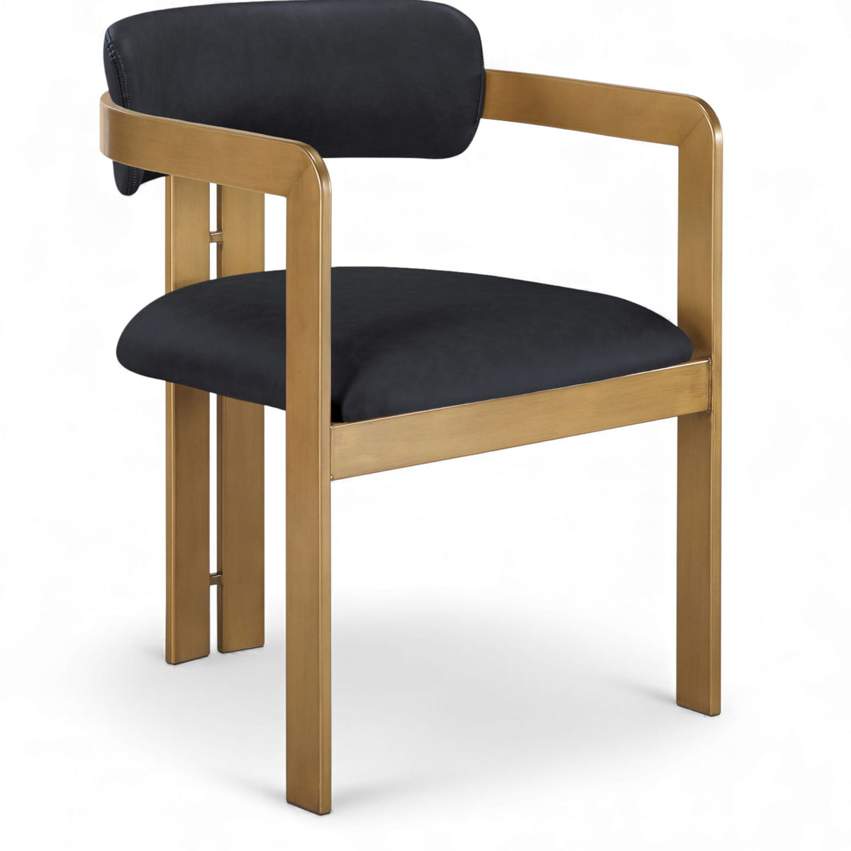 Aurum - Vegan Leather Upholstered Dining Chair With Brushed Brass Base (Set of 2)