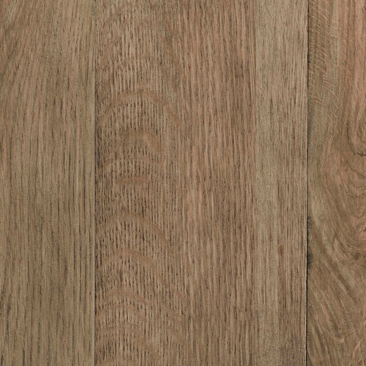 Reclaimed oak wood panel close-up with pronounced grain, dark brown finish