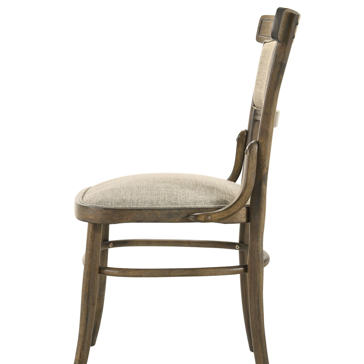 Bistro - Wide Contemporary Fabric Dining Chair With Cushion (Set of 2) - Vintage Walnut