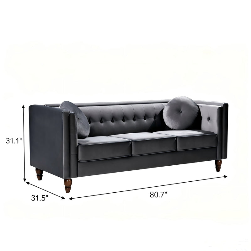 Chesterfield Sofa With Square Arms For Living Room