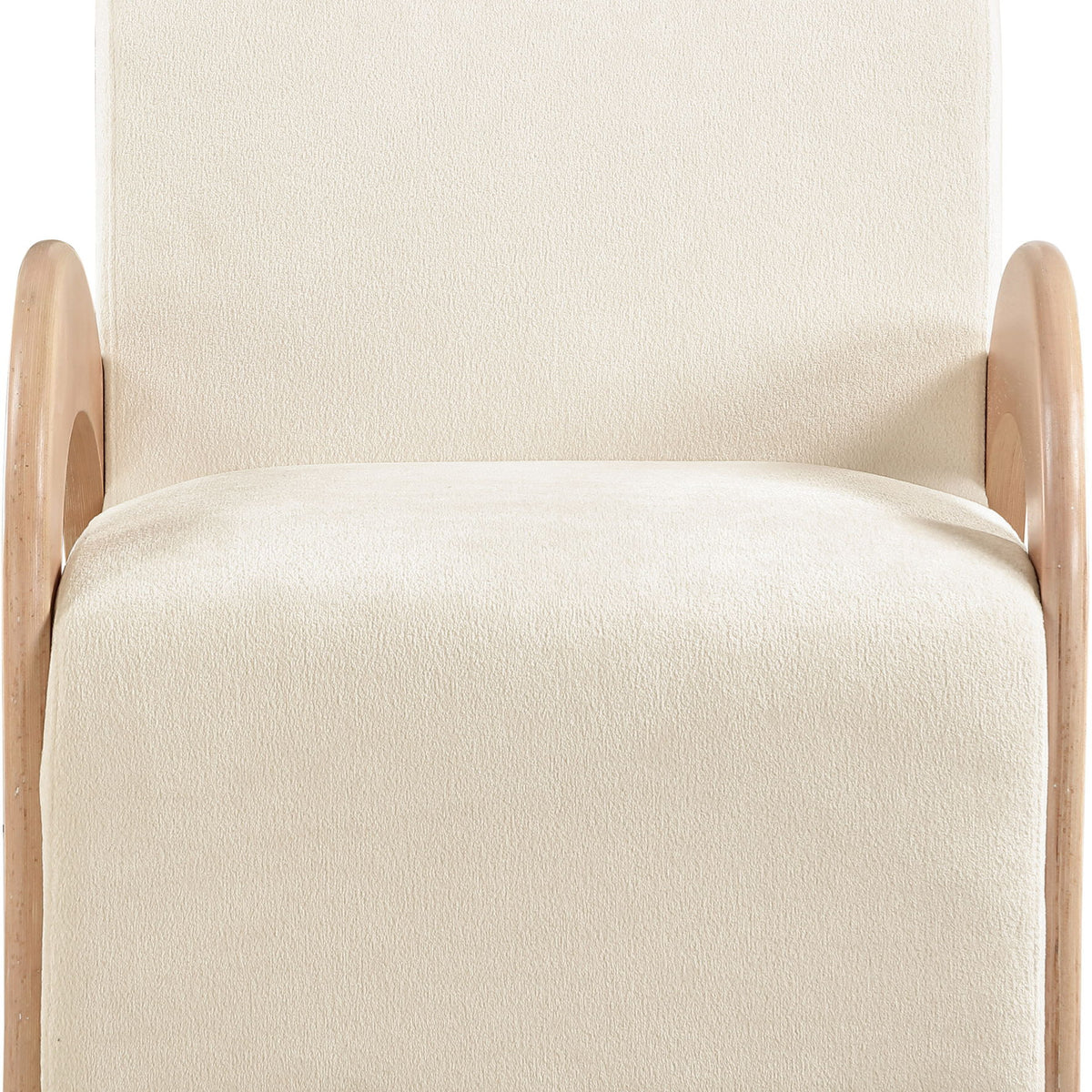 Neria - Chenille Fabric Upholstered Swivel Accent Chair - Cream / Painted Natural