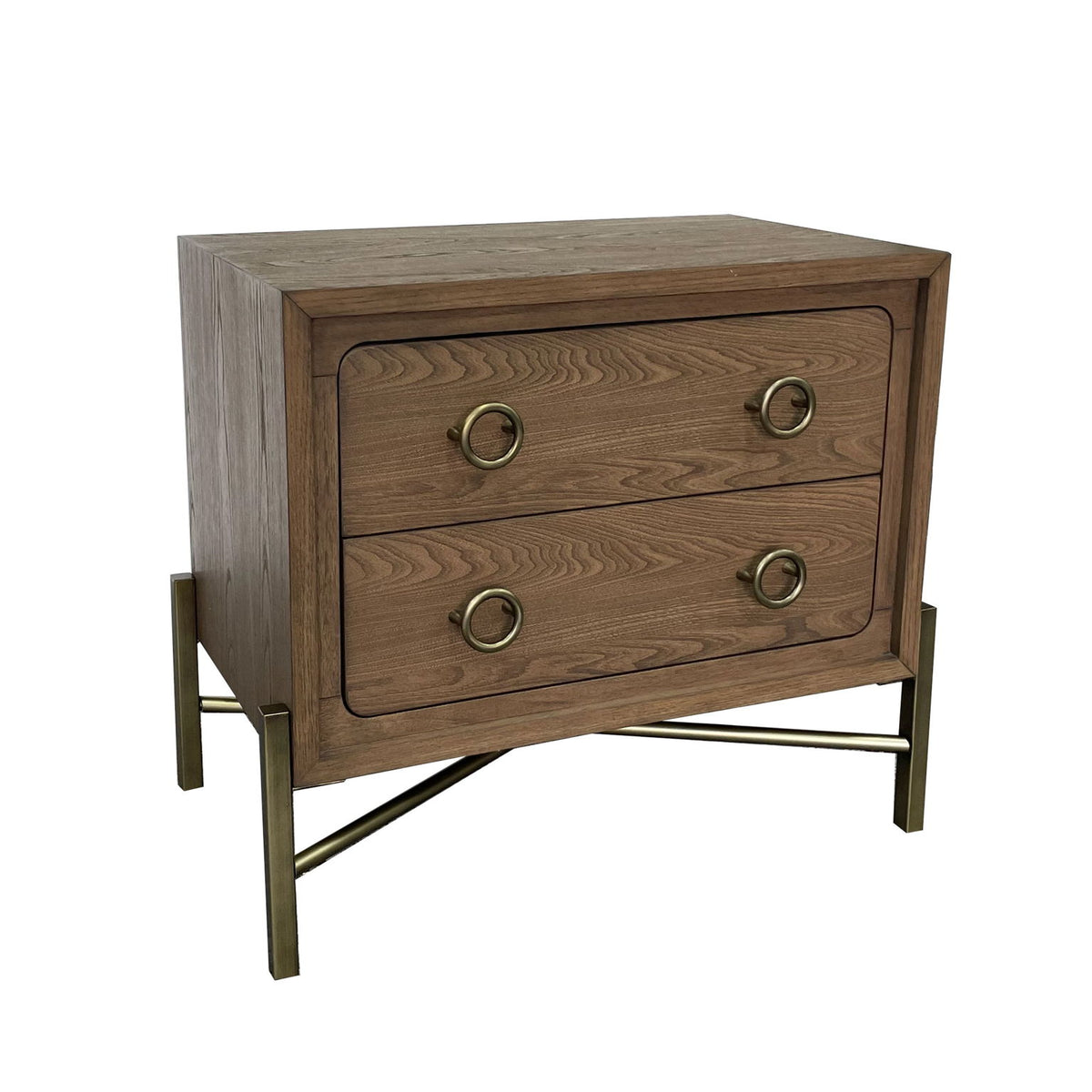 2 Drawer Nightstand With USB - Latte
