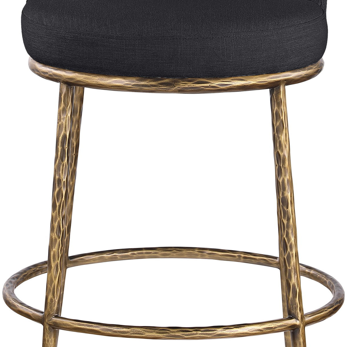 Ferro - Upholstered Counter Stool With Brushed Gold Base
