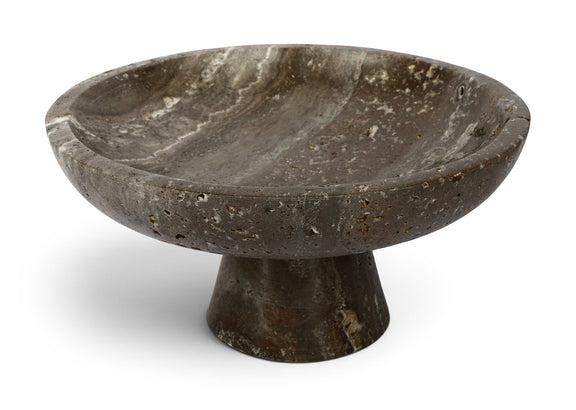 Simpson genuine marble bowl with a dark charcoal top and sturdy pedestal base