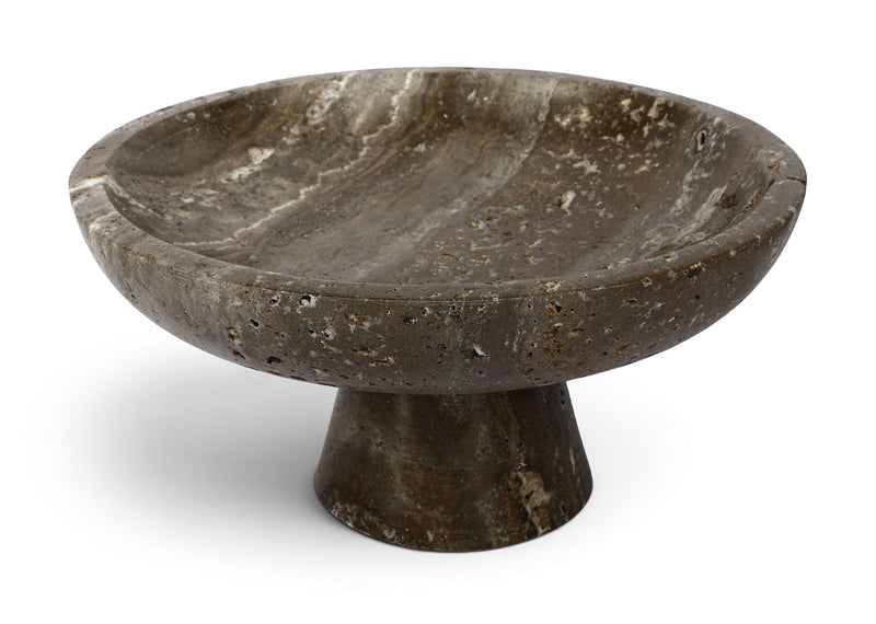 Simpson genuine marble bowl with a dark charcoal top and sturdy pedestal base