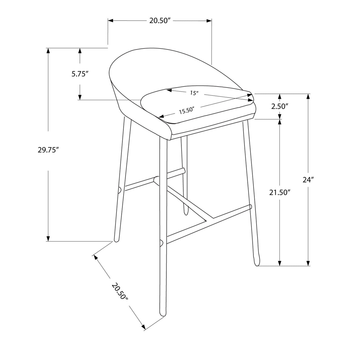 Swivel Stool Bar Height, Contemporary & Modern (Set of 2)