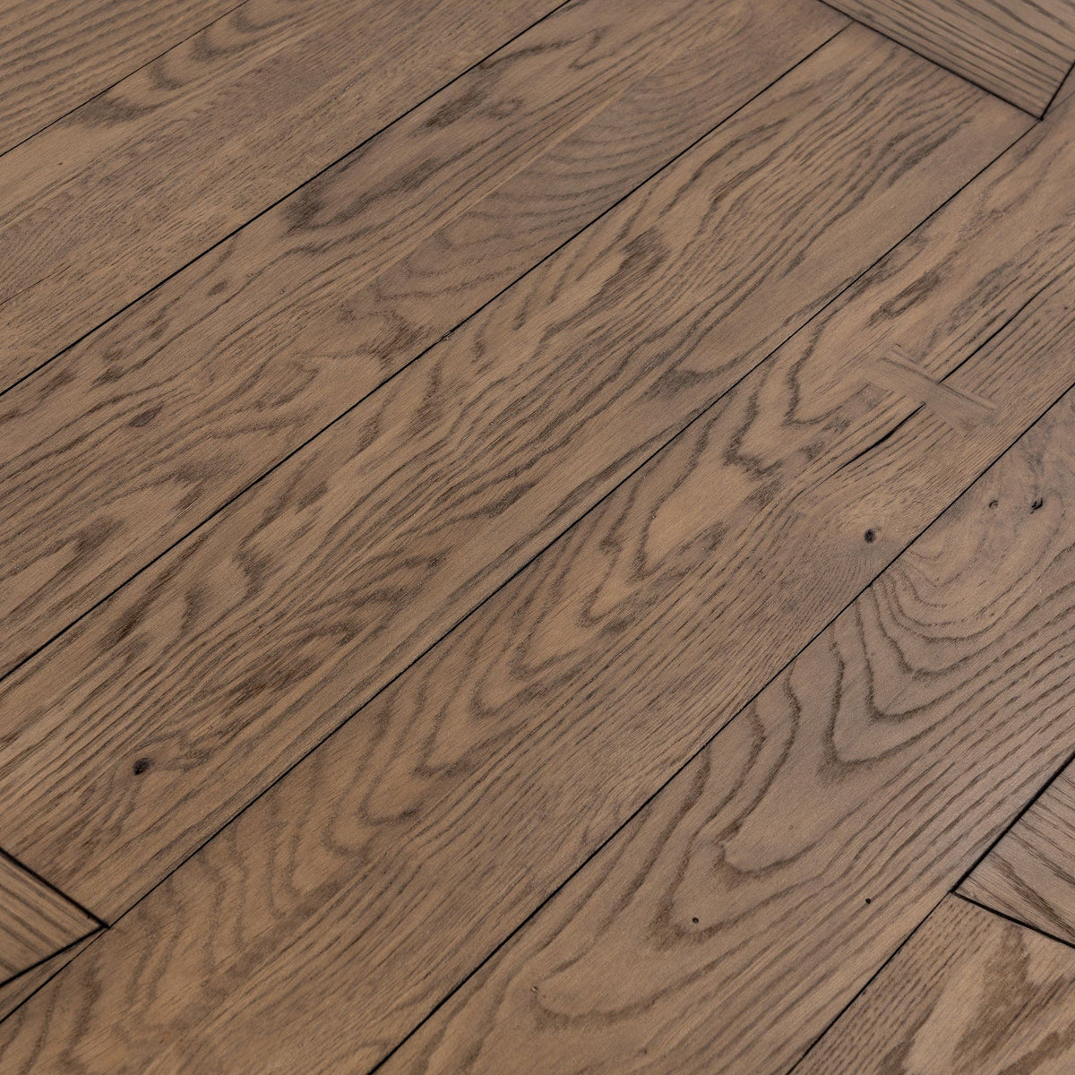 Close-up of cafe brown round coffee table top with visible wood grain lines