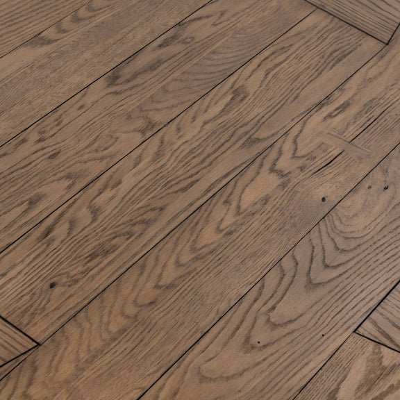 Close-up of cafe brown round coffee table top with visible wood grain lines