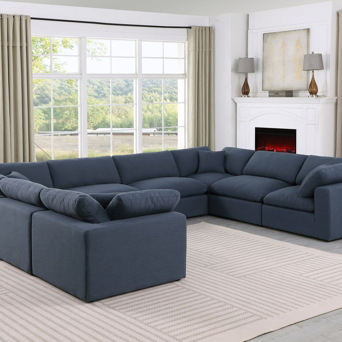 Comfy - 8 Piece Linen Modular Sectional