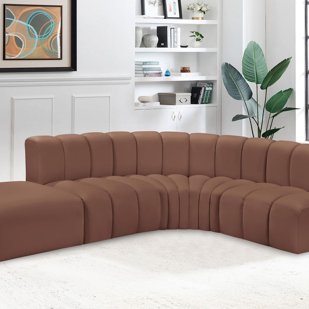 Arc - Faux Leather 5 Piece Corner Modular Sofa
