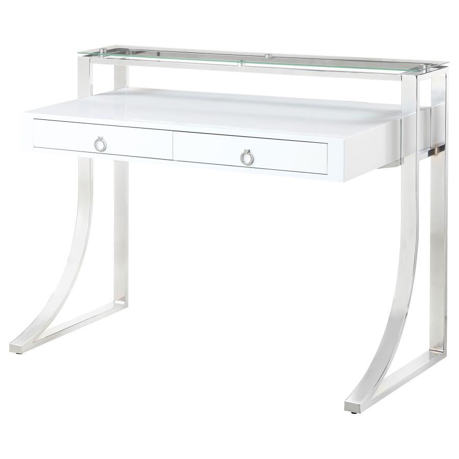 Gemma - Writing Desk, Box 1 of 2 - White High Gloss