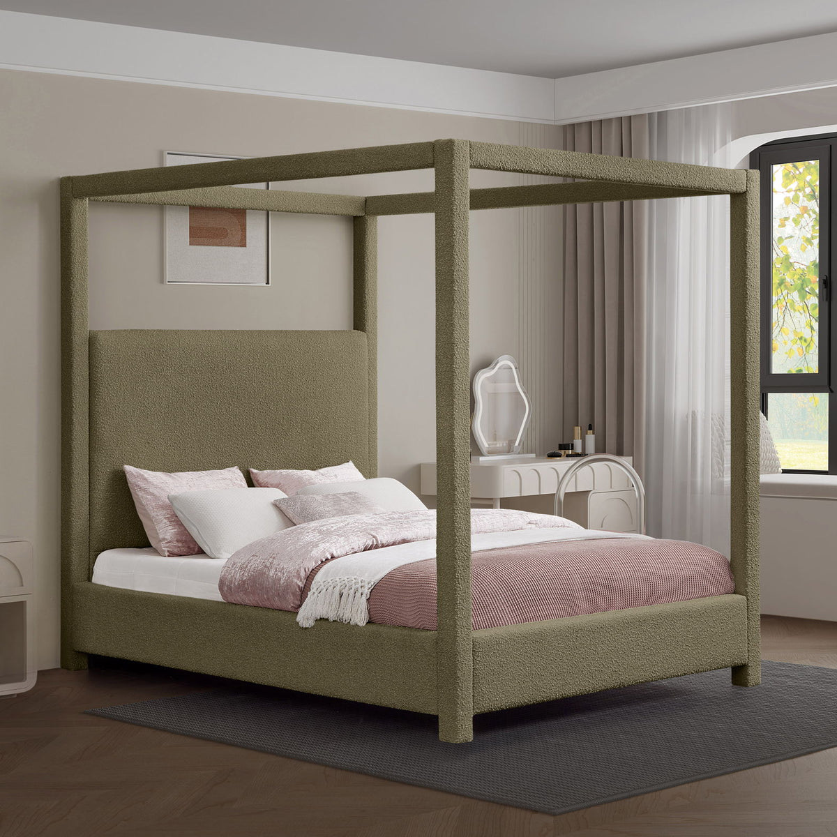 Eden - Boucle Fabric Upholstered Bed