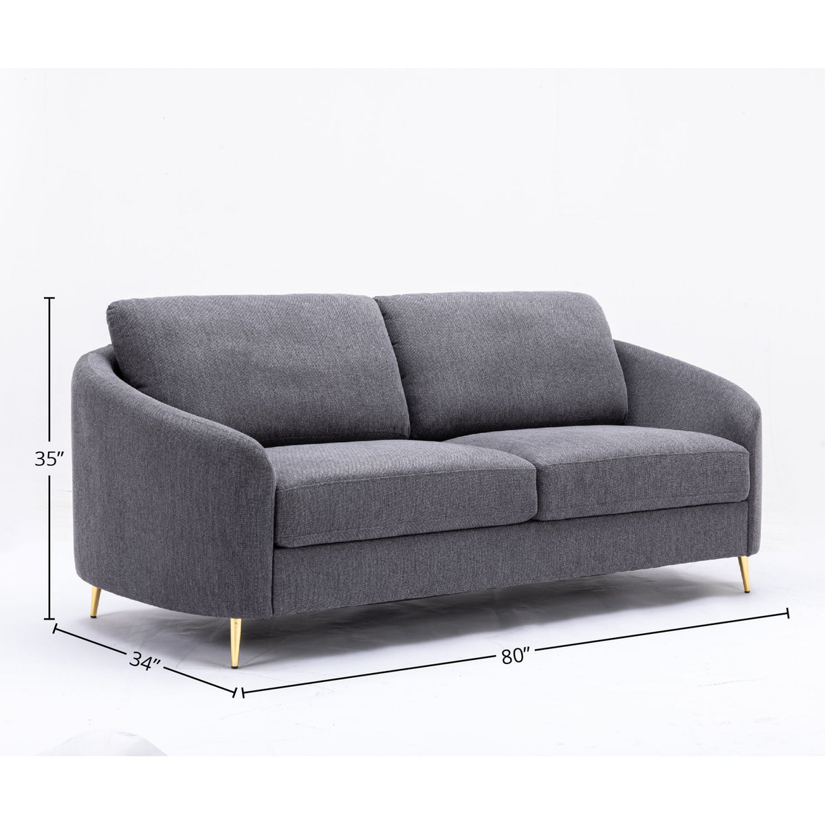 Yuina - 3 Pieces Living Room Set - Gray