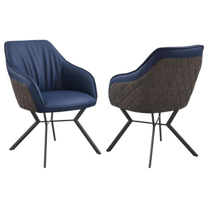 Mayer - Upholstered Dining Arm Chair (Set of 2) - Blue