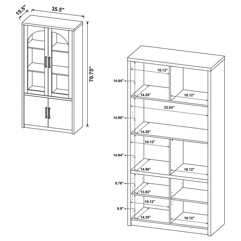 Shayne - 4 Door Display Cabinet With LED Lighting - Black