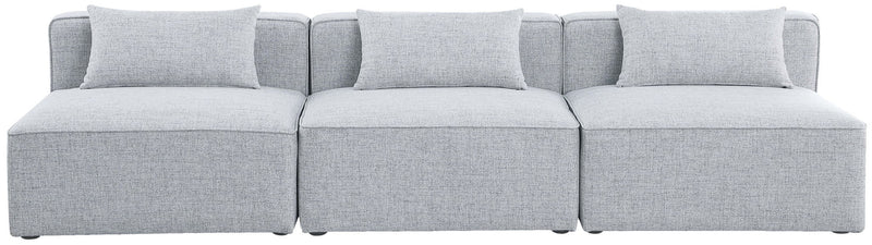 Cube - Linen Modular 3 Seat Armless Sofa