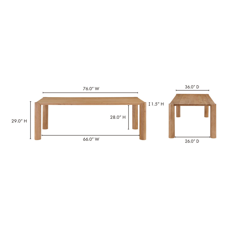 Post - Small Dining Table - Oak Natural
