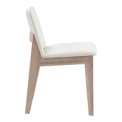 Deco - Oak Dining Dining Chair PVC (Set of 2) - Cream White