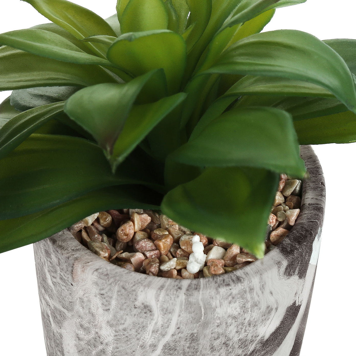 6" Tall, Artificial Plant, Succulent, Indoor, Faux, Fake, Table, Greenery, Potted, Decorative (Set of 2) - Green / Gray