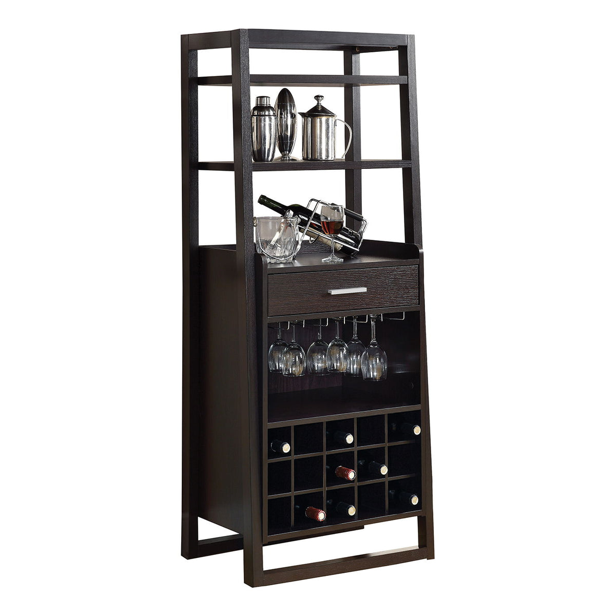 Home Bar Wine Rack Storage Cabinet - Espresso