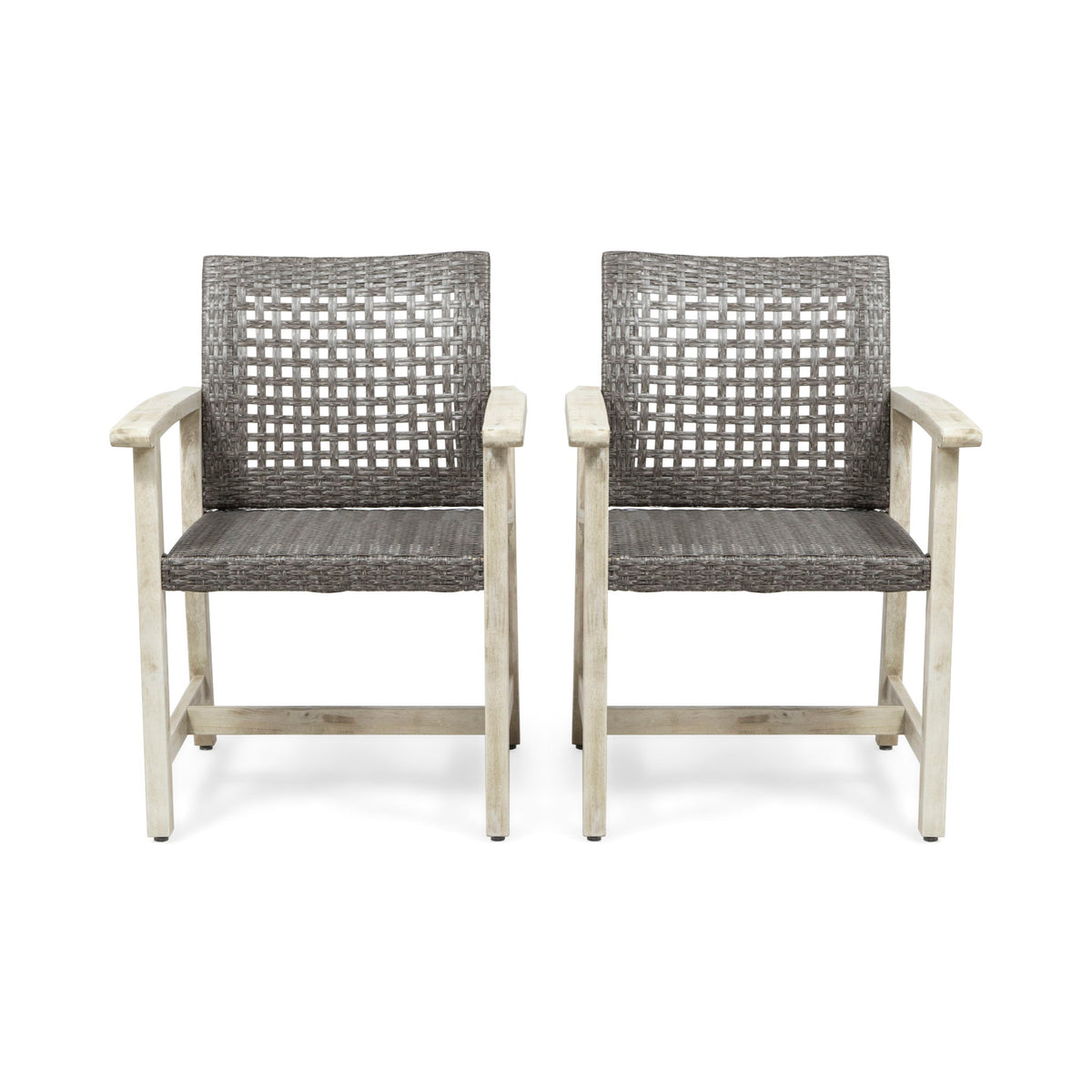 Outdoor Dining Chair Acacia Wood Frame (Set of 2)