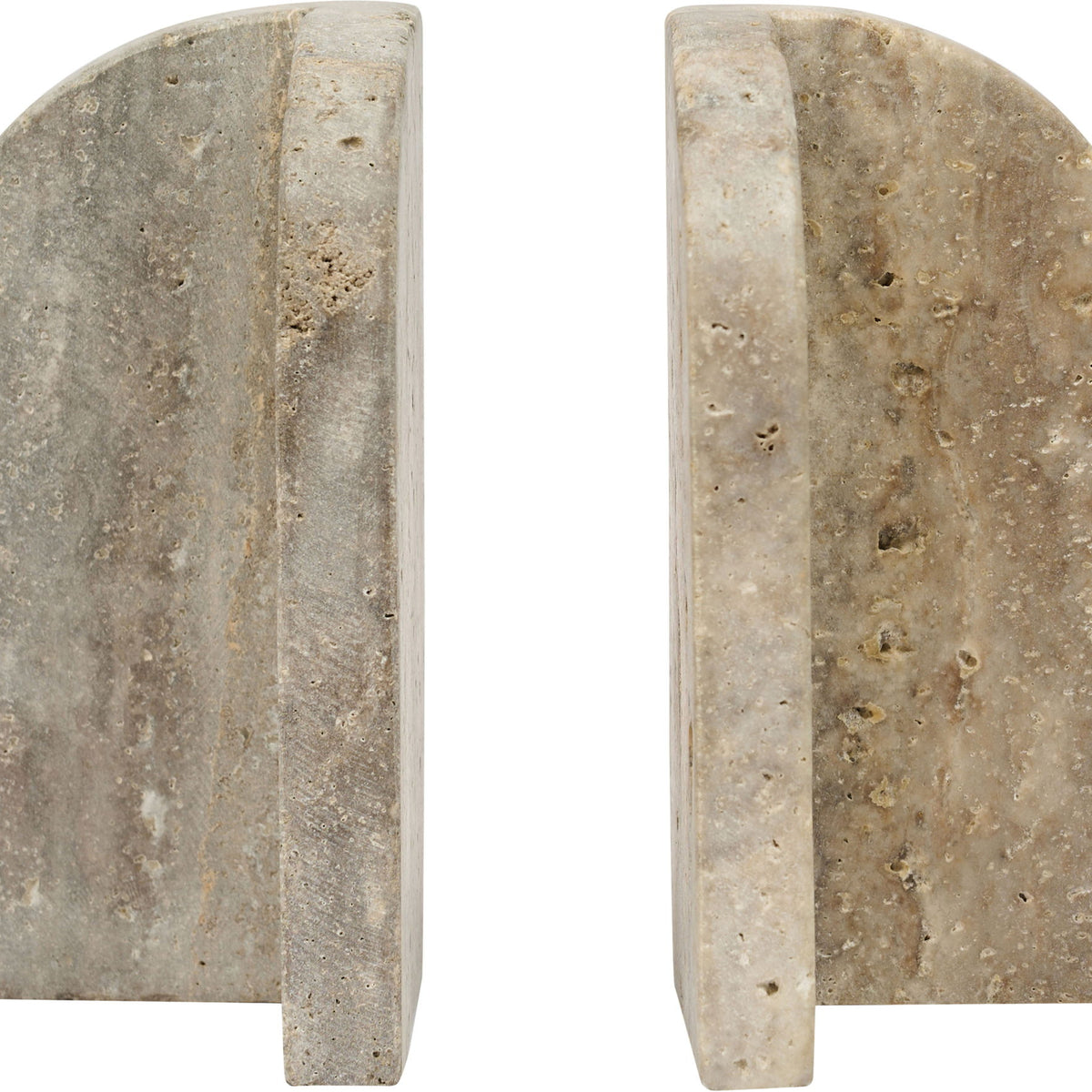 Genuine marble bookends in gray with speckled texture and stone veining.