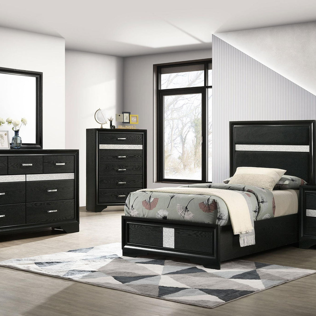 Miranda 5-piece Twin Bedroom Set Black
