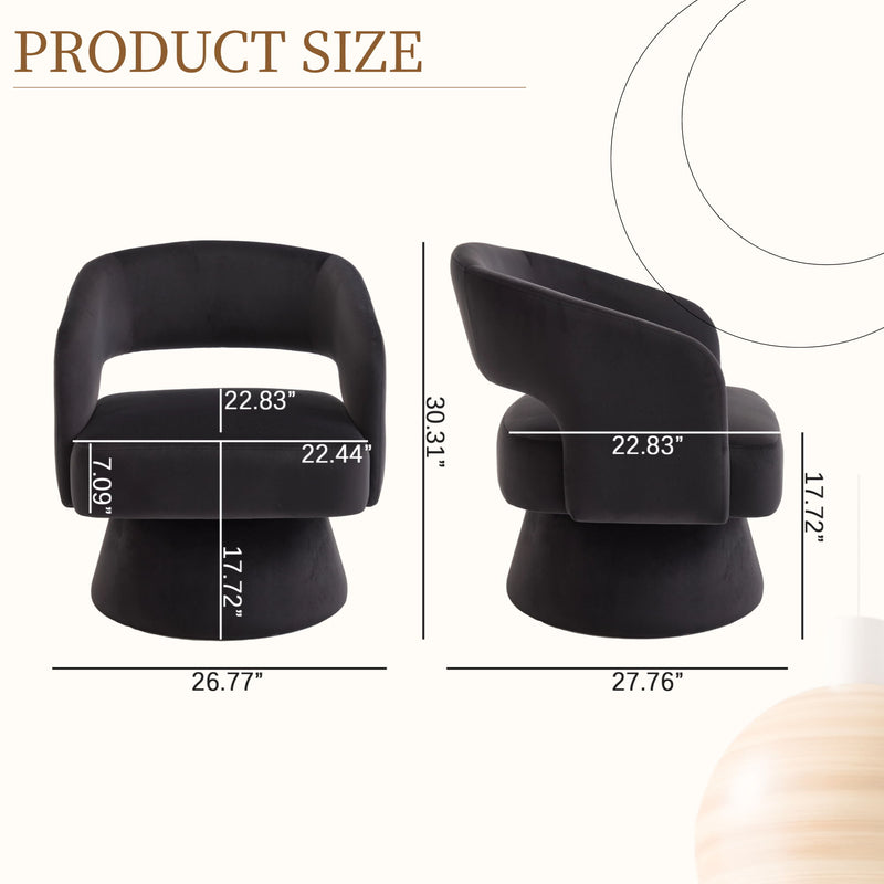 Swivel Barrel Chair With 360 Degree Rotation