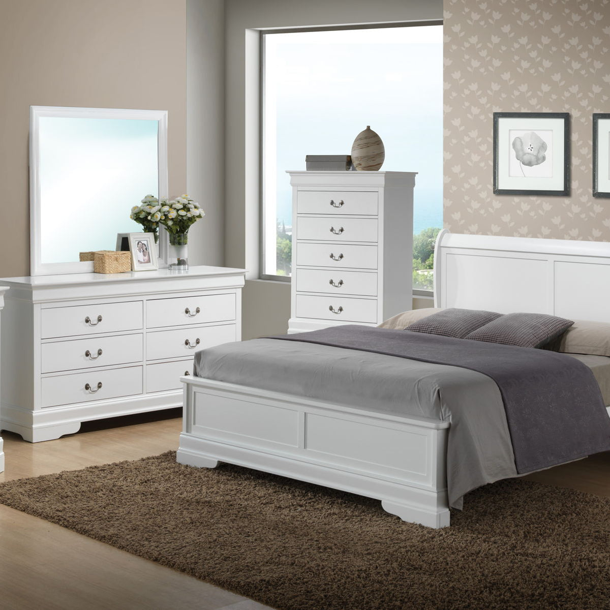 Sleigh Bed With Low Footboard