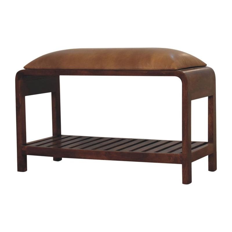 Buffalo - Slatted Square Bench - Brown