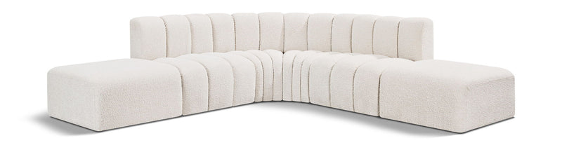 Arc - Boucle Fabric 6 Piece Corner Modular Sofa