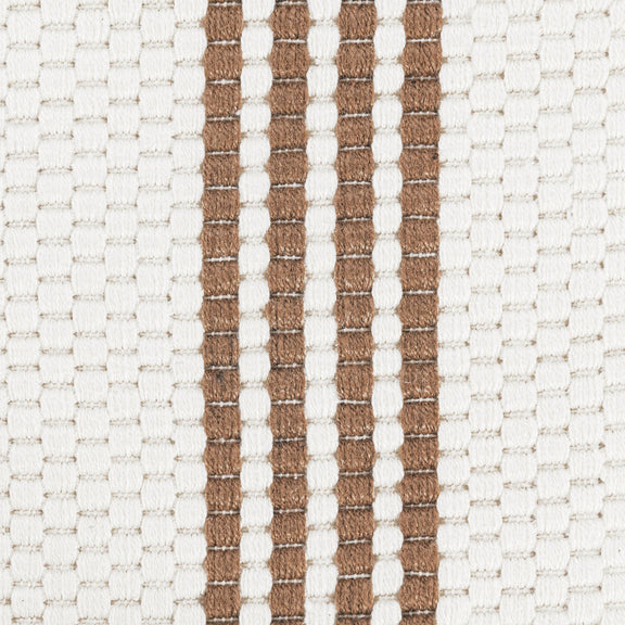 Sorrento stripe rug in ivory with brown vertical stripe and white accent lines