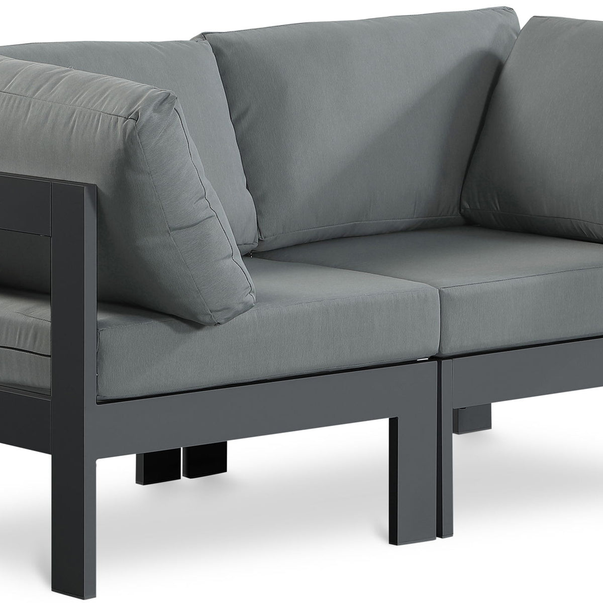 Nizuc - Outdoor Patio 2 Seat Modular Sofa With Gray Frame
